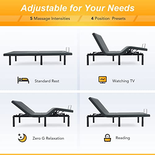 Queen Size Motorized Adjustable Bed Frame with Remote Control E7074