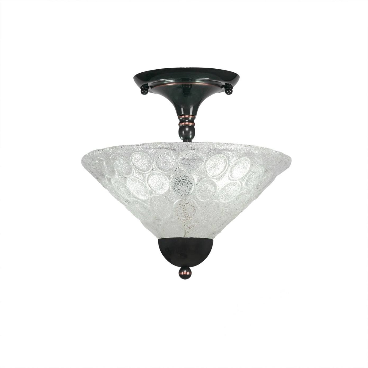 Two Light Semi-Flush Mount Black Copper Finish R696