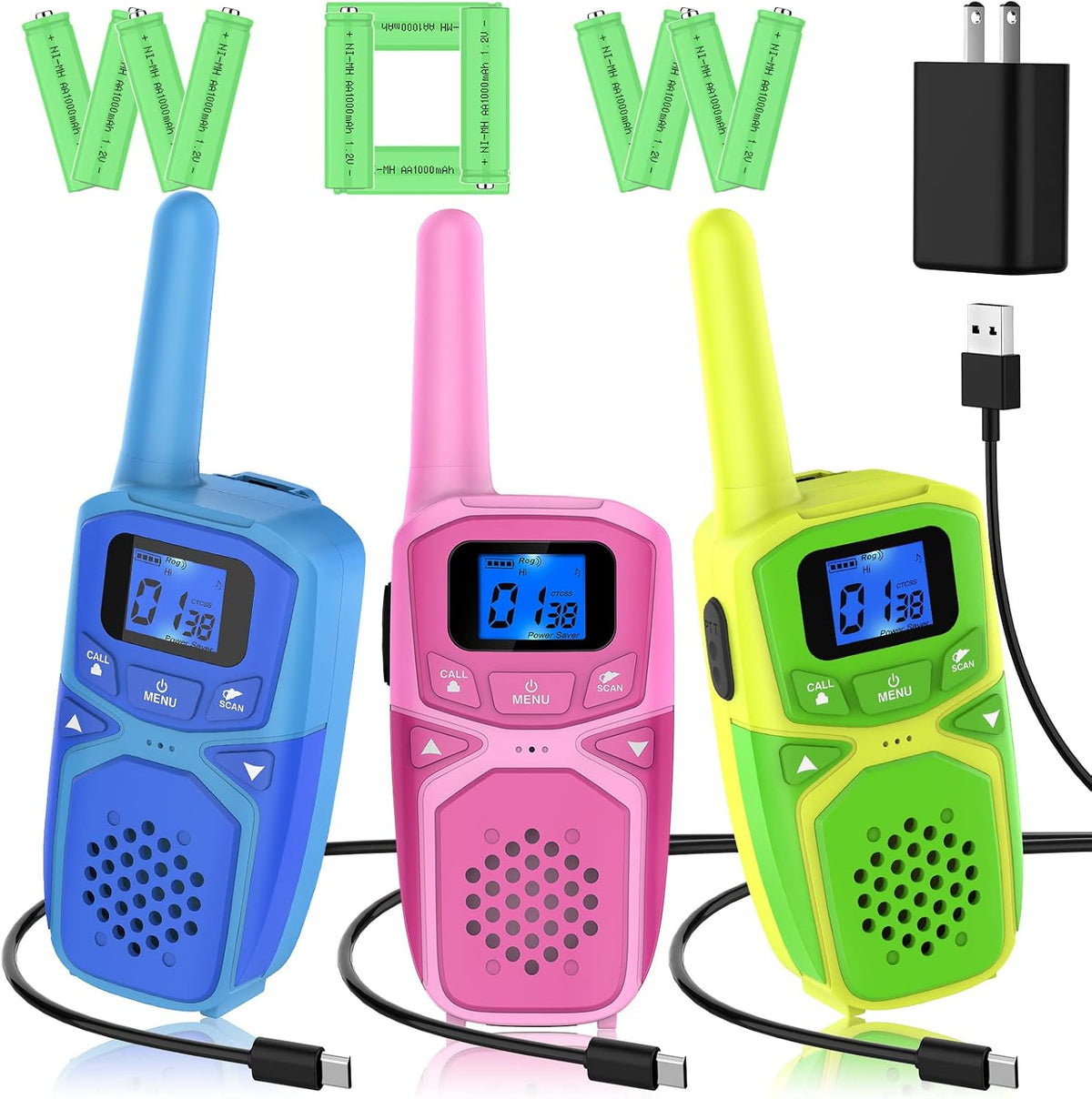 Rechargeable 4 Pack Walkie Talkies N501