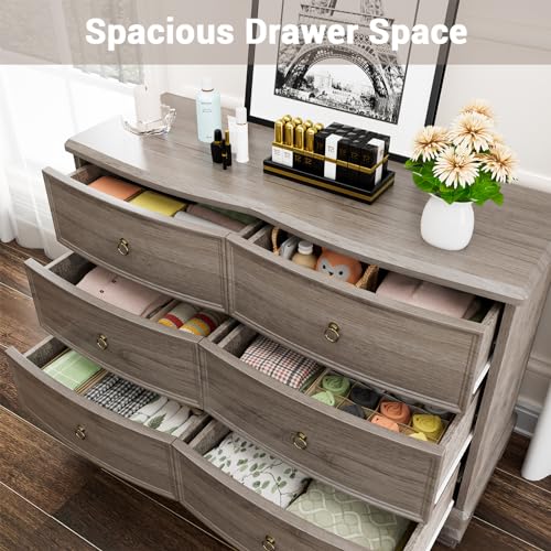 White 6 Drawer Wooden Dresser X315