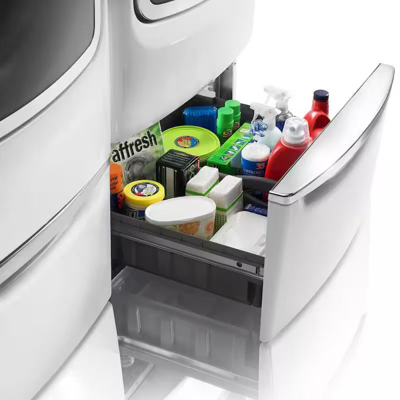 White Pedestal with Storage Q5642
