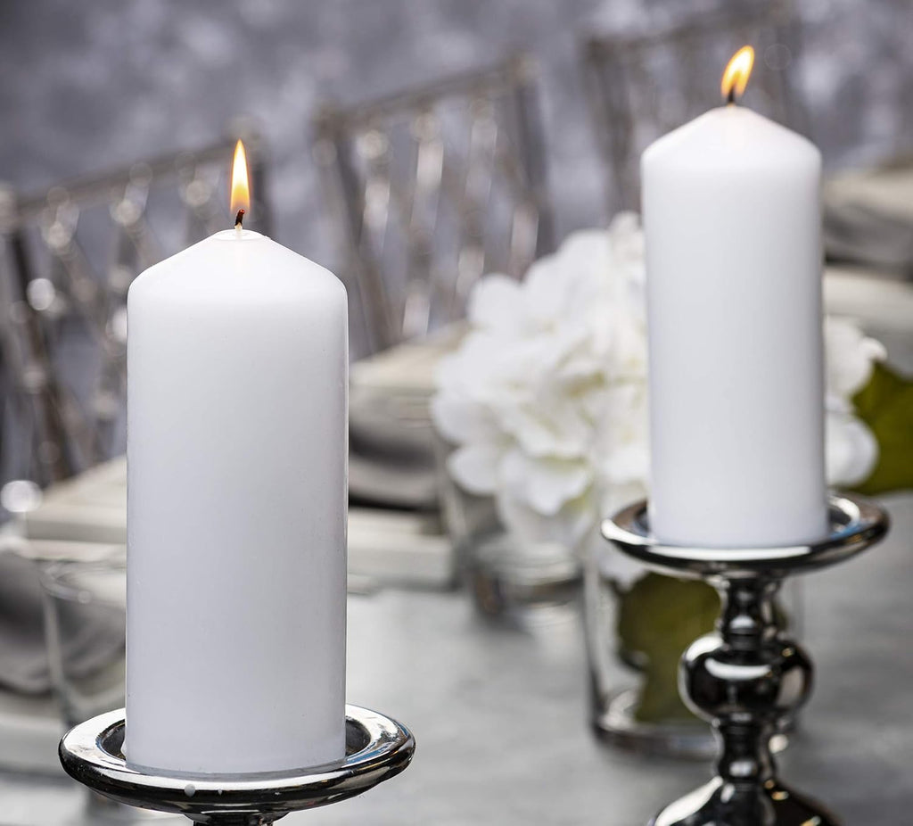 White Pillar Candles Set of 20 Unscented Dripless C185653