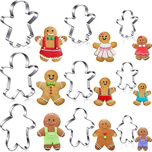 9 Pcs Stainless Steel Gingerbread Cookie Cutters X627