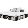 Black Oak Taupe King Storage Platform Bed Z709