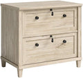 2 Drawer Wooden Lateral File Cabinet in Chalk Oak R23351