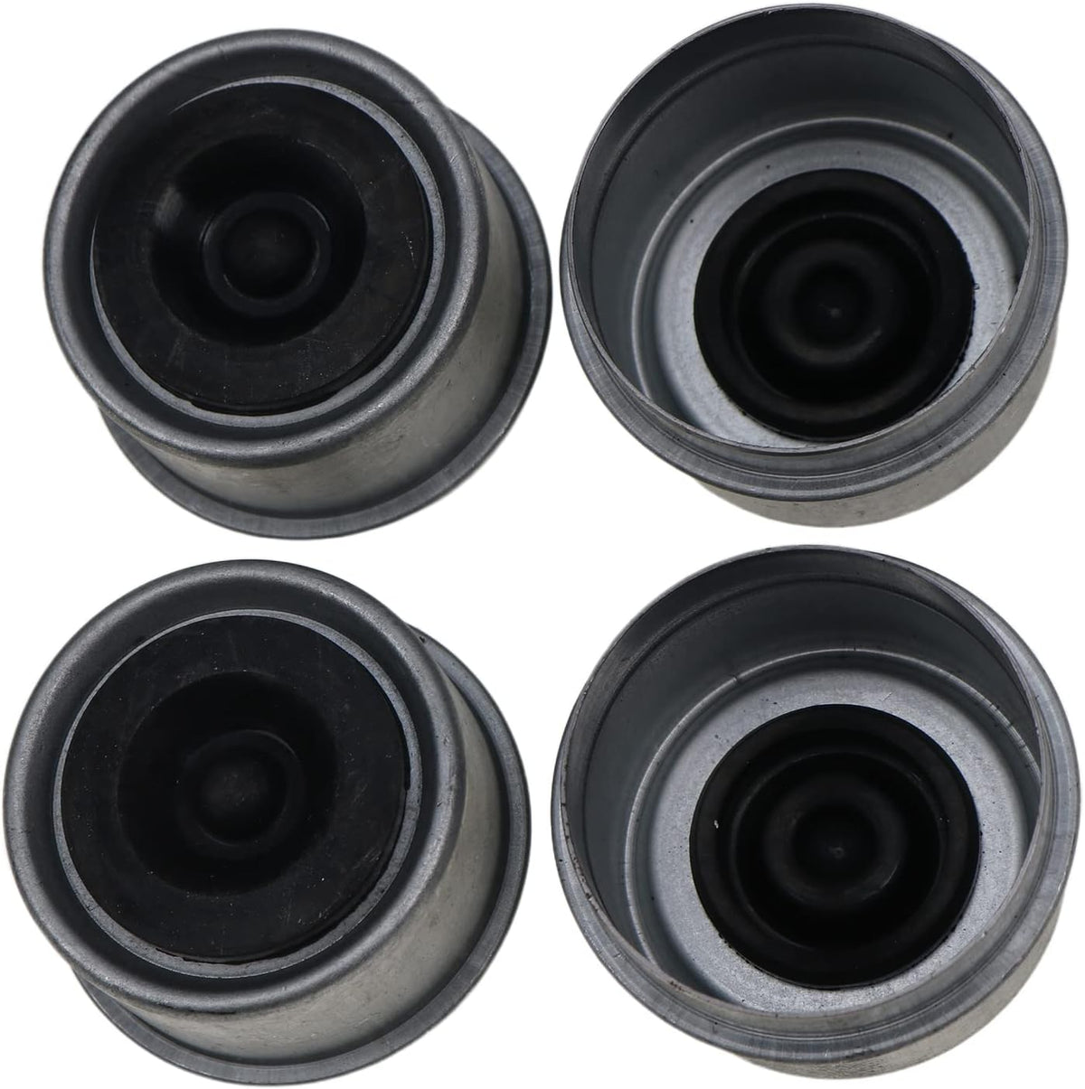 1.98 Posi-Lube Grease Dust Cap Cover with Rubber Plugs for Trailer Axles Wheel Hubs (4 pcs) Pack of 2 U2852
