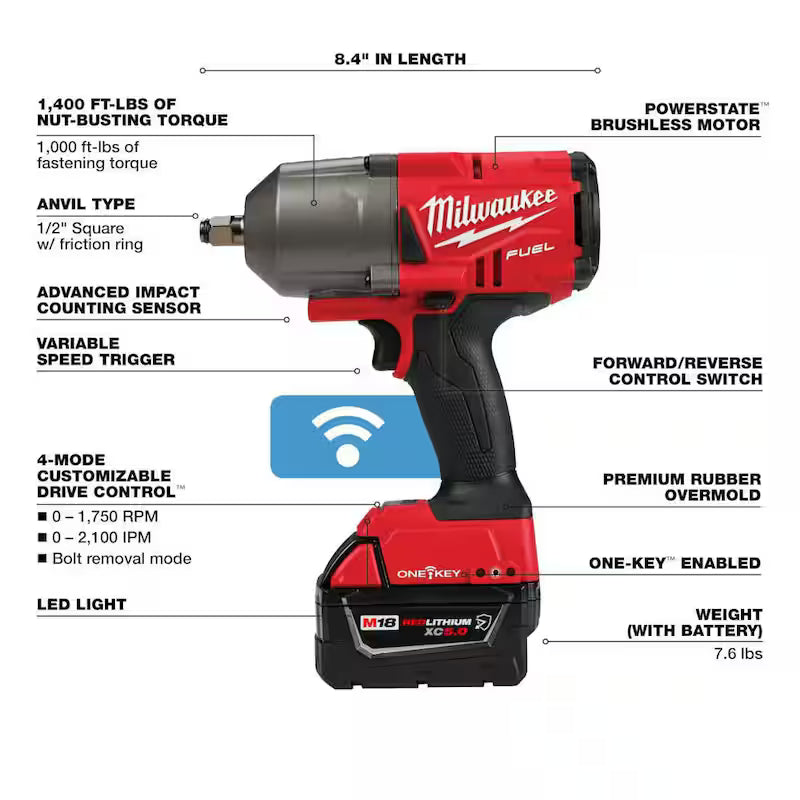 18-Volt Li-Ion Brushless Cordless 1/2 in. High-Torque Impact Wrench F77332