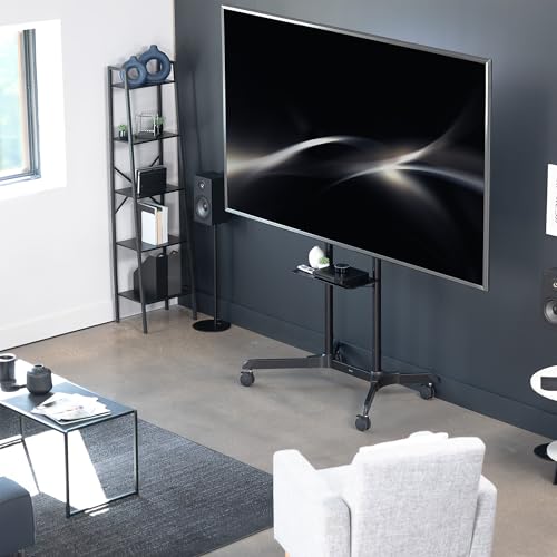 Black Rolling TV Cart for 32 to 83 inch Screens up to 110 lbs A950971