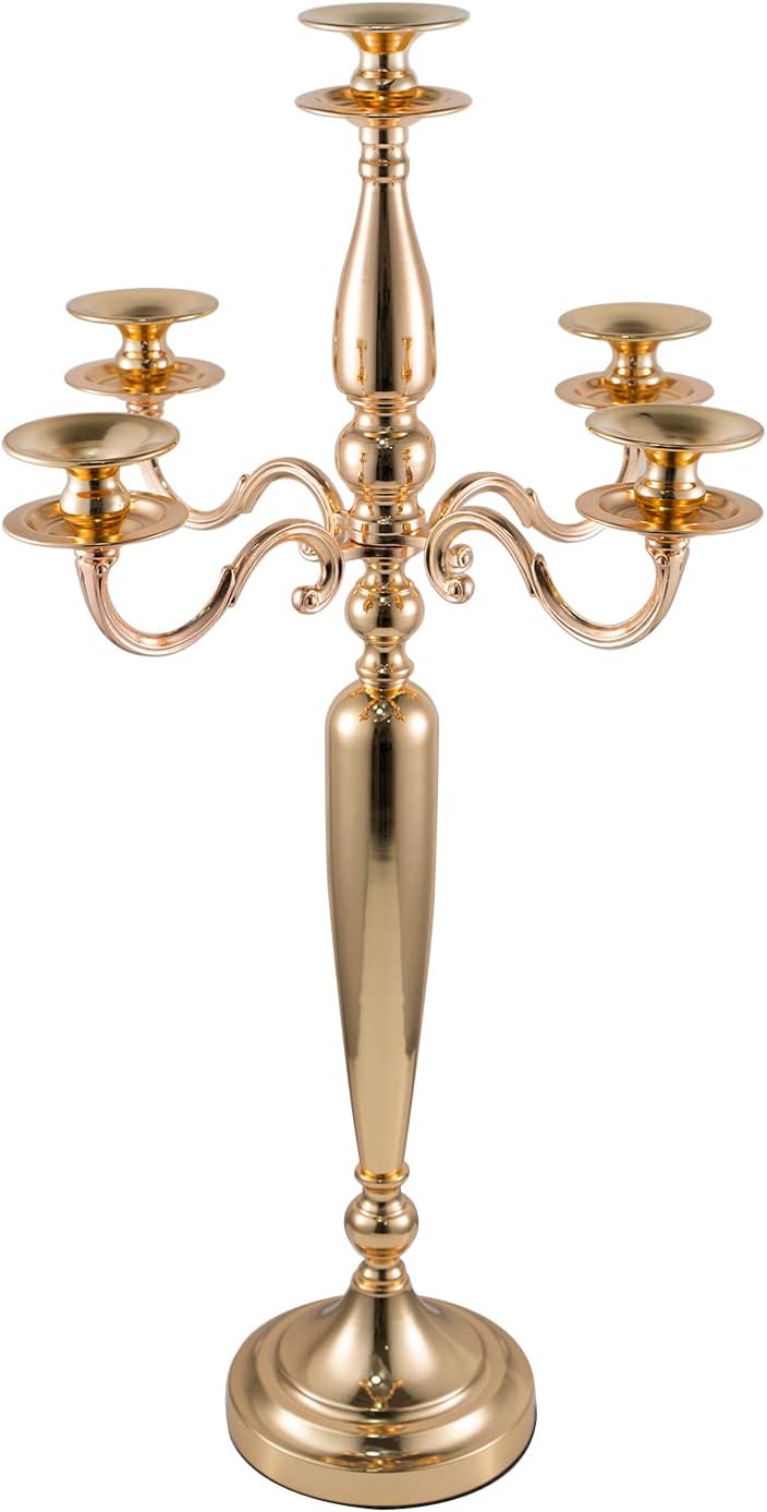 Gold 5 Arms Taper Candle Holder P1754