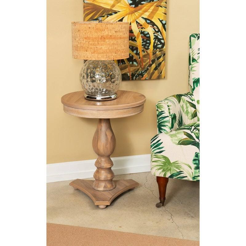 White Round Accent Side Table I2169