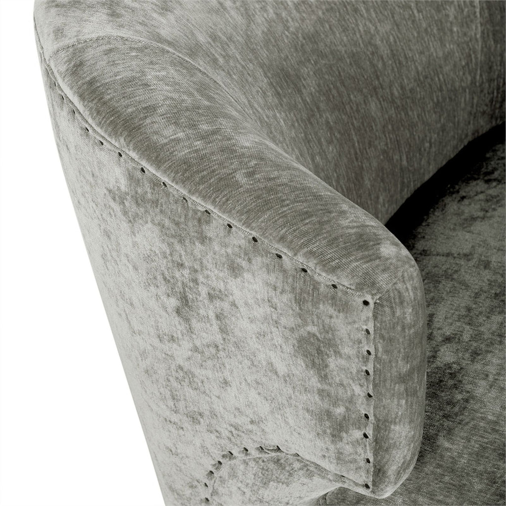 Smoke Gray Crushed Velvet Wingback Chair E6781
