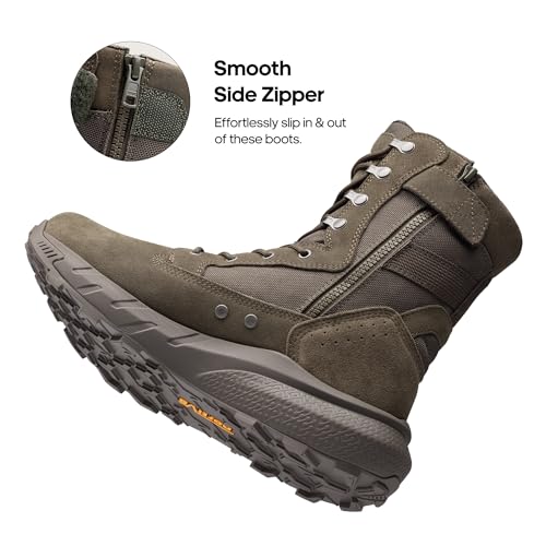 Men's Breathable Leather Tactical Work Boots N44050