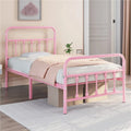 Queen Metal Bed Frame with Headboard & Footboard, White A445696
