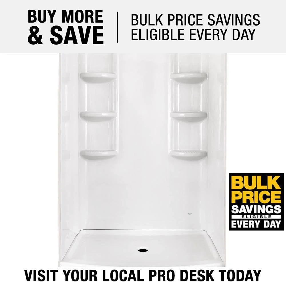 3-Piece Direct-to-Stud Shower Wall in Arctic White J7588