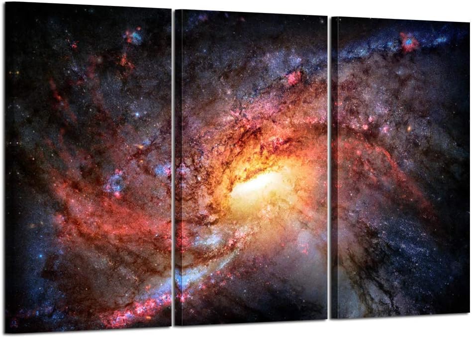 3 Piece Stretched Framed Canvas Wall Art Starry Night Sky 16x32inchx3pcs X8118