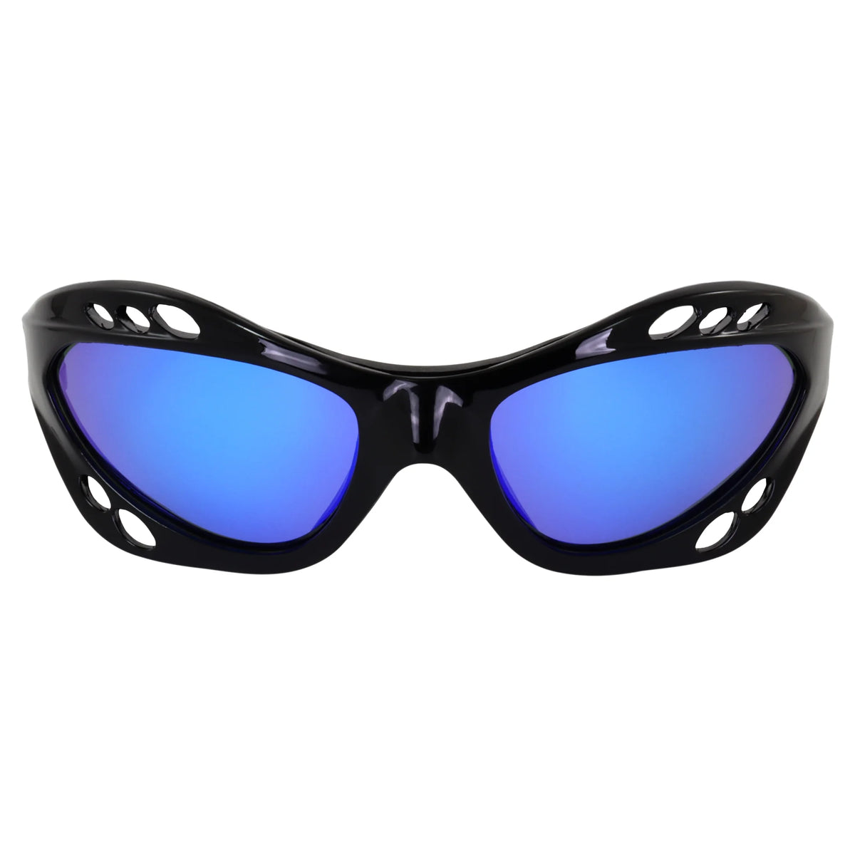 3 Pairs Padded Polarized Sunglasses with Strap Black Frame Smoke Blue & Green Mirror Lenses U491