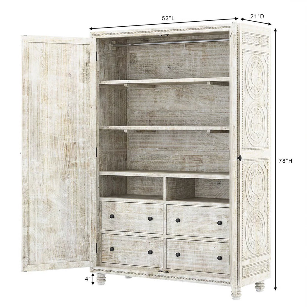 Hand carved Wardrobe Armoire M431204