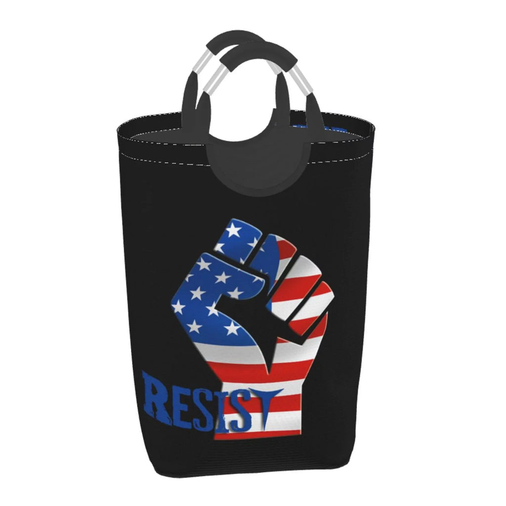 American Usa Flag Laundry Basket with Handles K82728