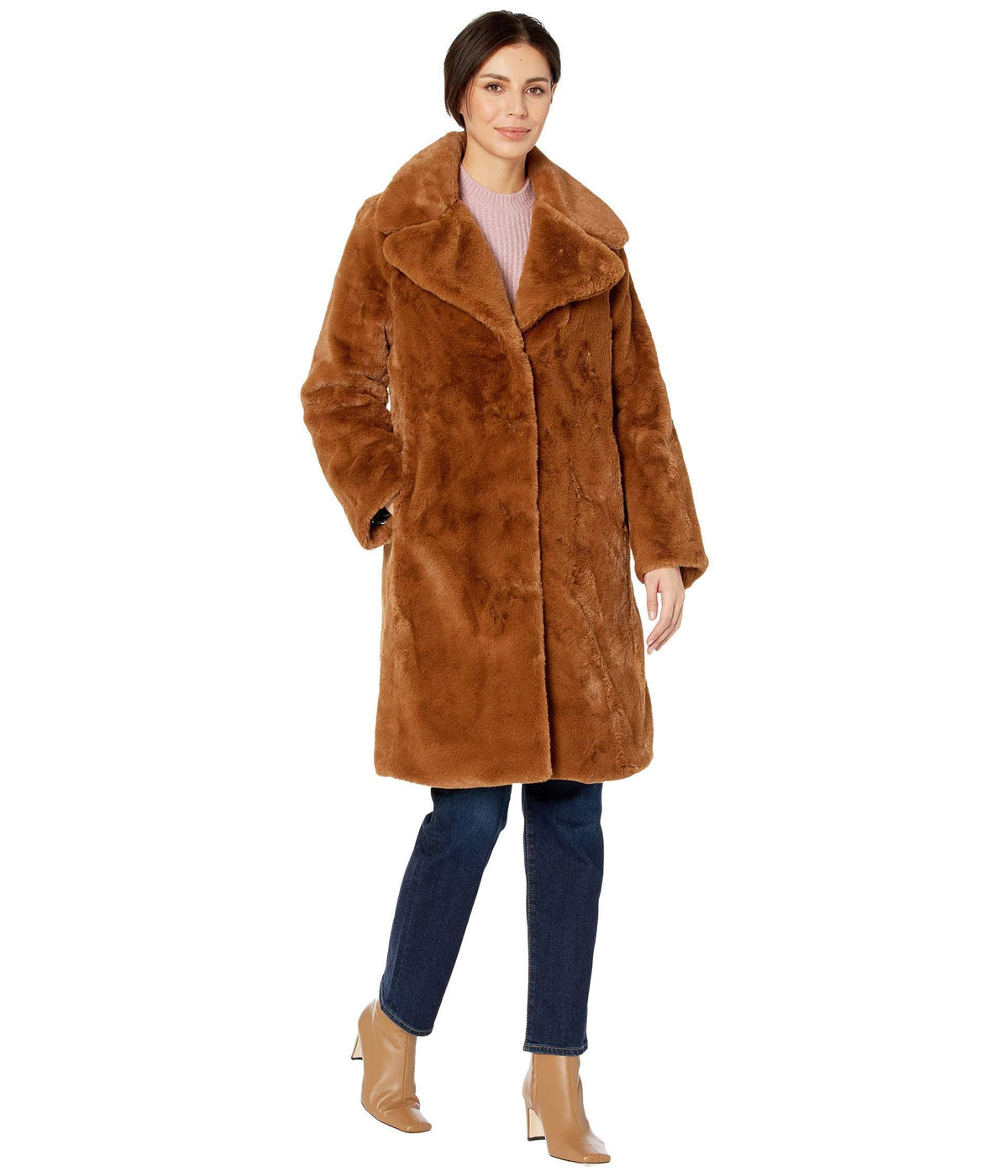 Sangria Faux Fur Bunny Coat Z121127