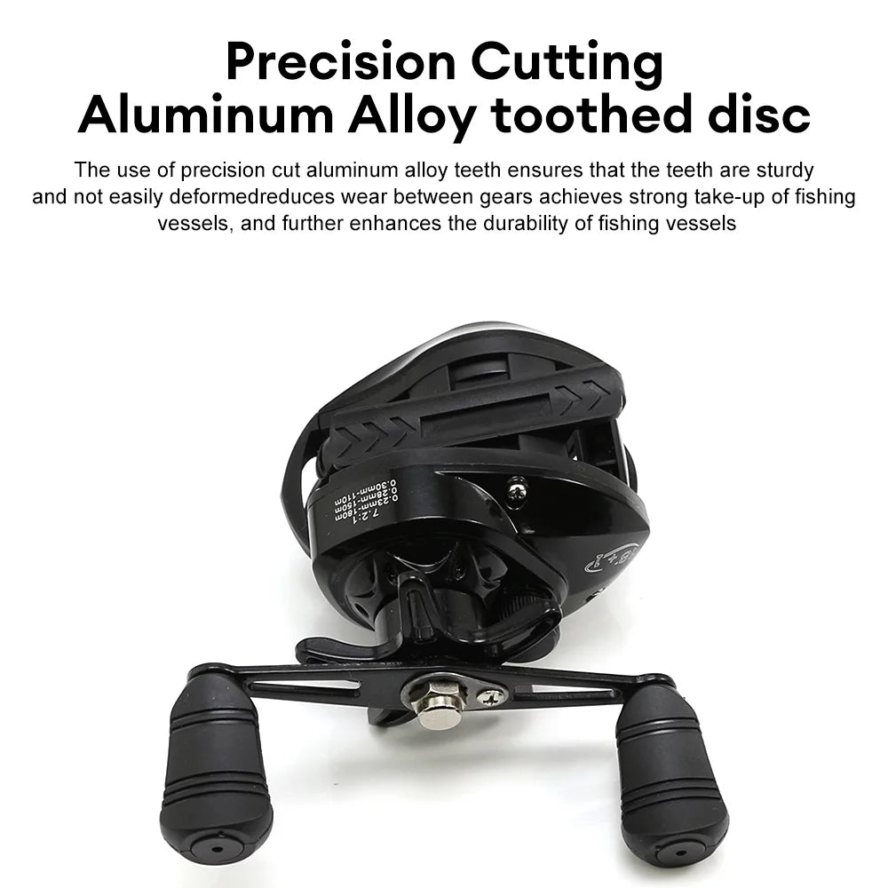 Baitcasting Fishing Reel Graphite Frame 7.2:1 Gear Ratio Low Profile X476
