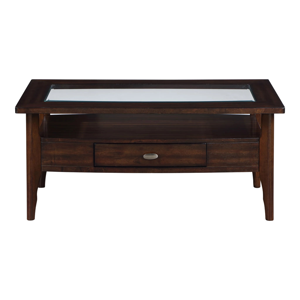 Dark Walnut 1-Drawer Wood Coffee Table H239