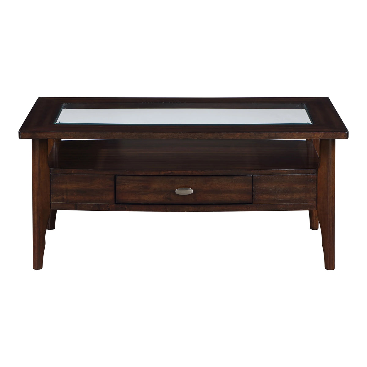Dark Walnut 1-Drawer Wood Coffee Table H239