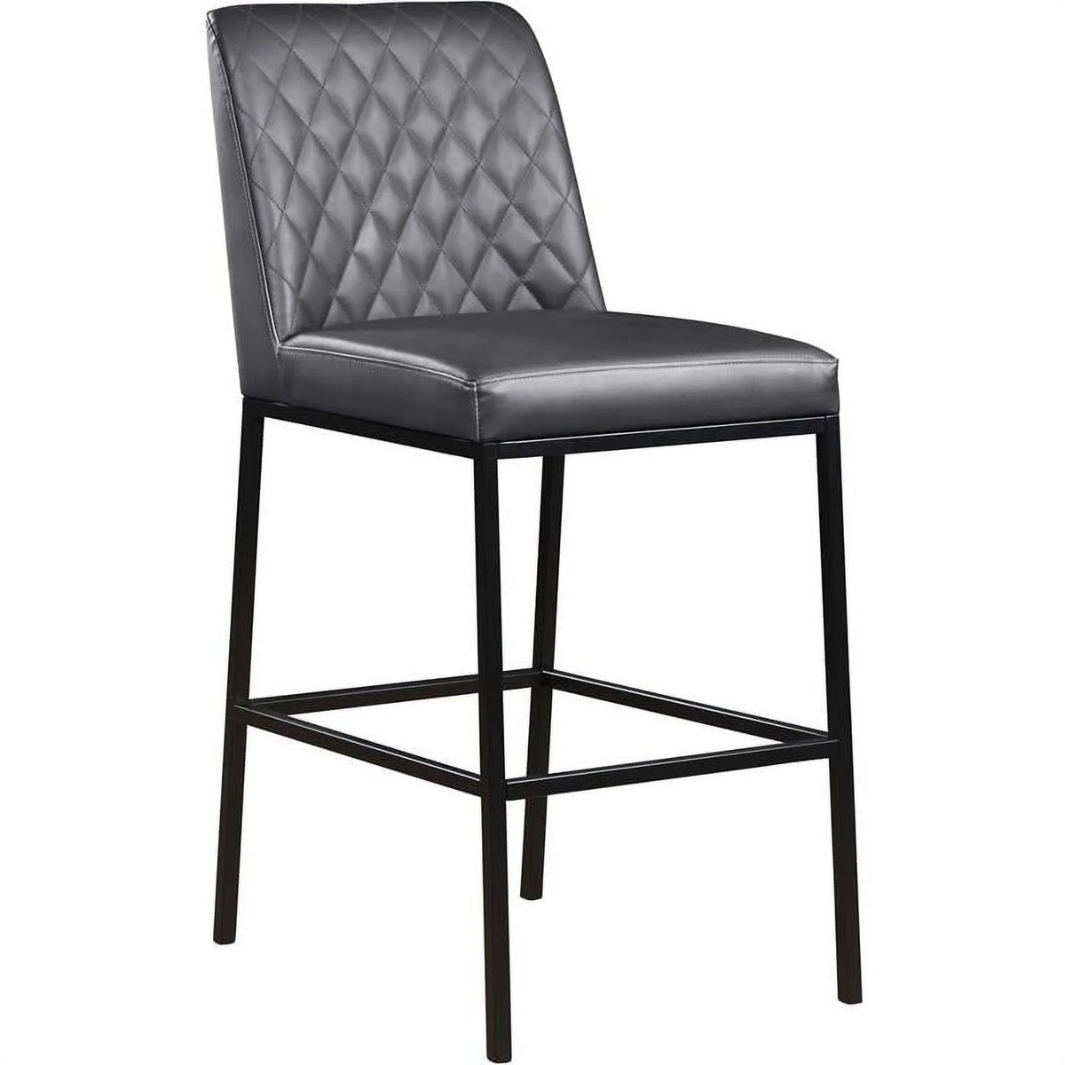 Gray Vegan Leather Stool Set of 2 R506942