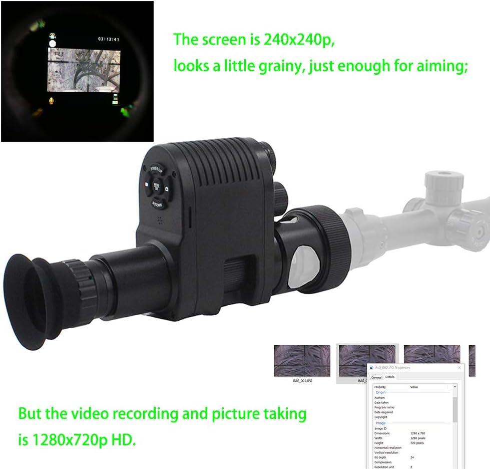 720p HD Digital Hunting Night Vision Scope Camcorder Monocular with 850nm Infrared IR Flashlight and 32G TF Card I2444