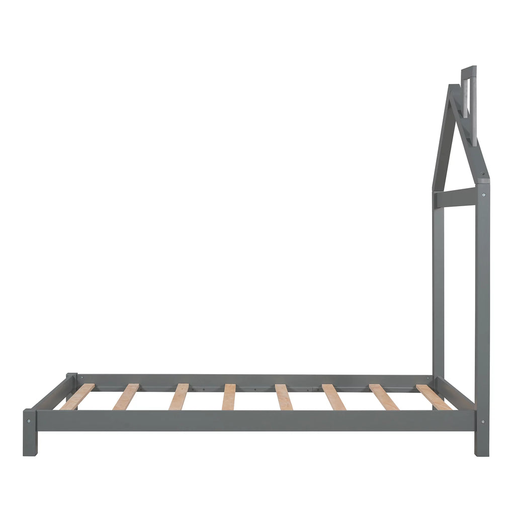 Twin Size Kids Bed with House-Shaped Headboard R85202