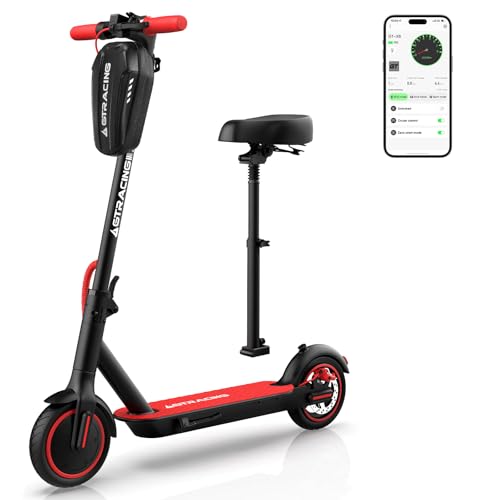 Electric Scooter with Seat and 3L Bag, 20 Miles Range, 450W Motor, 8.5" Pneumatic Tire Q50869