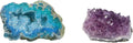 Blue Angel Aura Quartz Geode Stone and Amethyst Crystal Cluster Specimen F442943