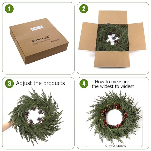24" Artificial Christmas Wreath with LED Lights L181273