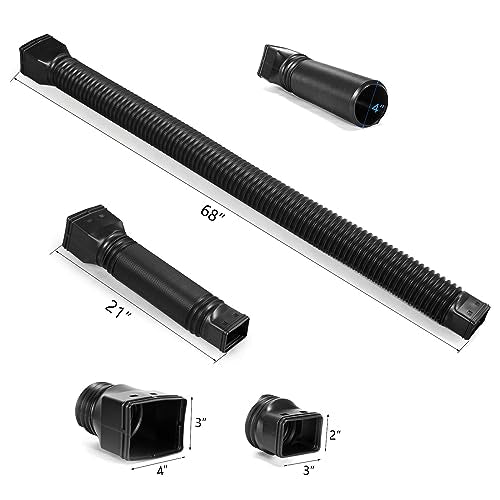 4 pack Flexible Rain Gutter Downspout Extensions Black V466