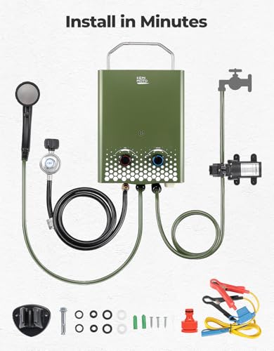 Propane Tankless Water Heater, 1.32 Gpm 34000 BTU Portable Y682