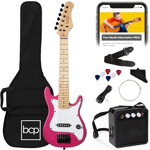 30in Kids Electric Guitar Starter Kit with 5W Amplifier, Strap, Gig Bag, Strings, Picks - Metallic Blue T5492