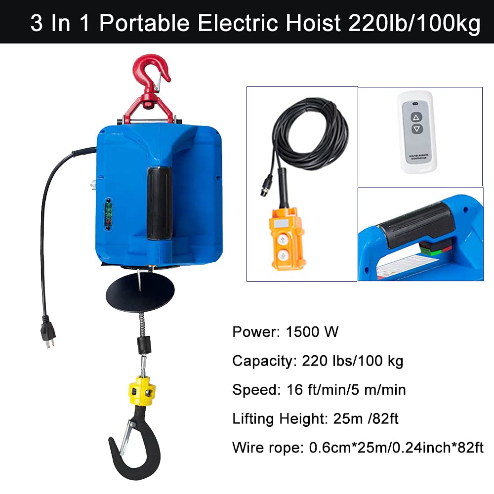 110Volt 1500W Portable Electric Hoist X7023