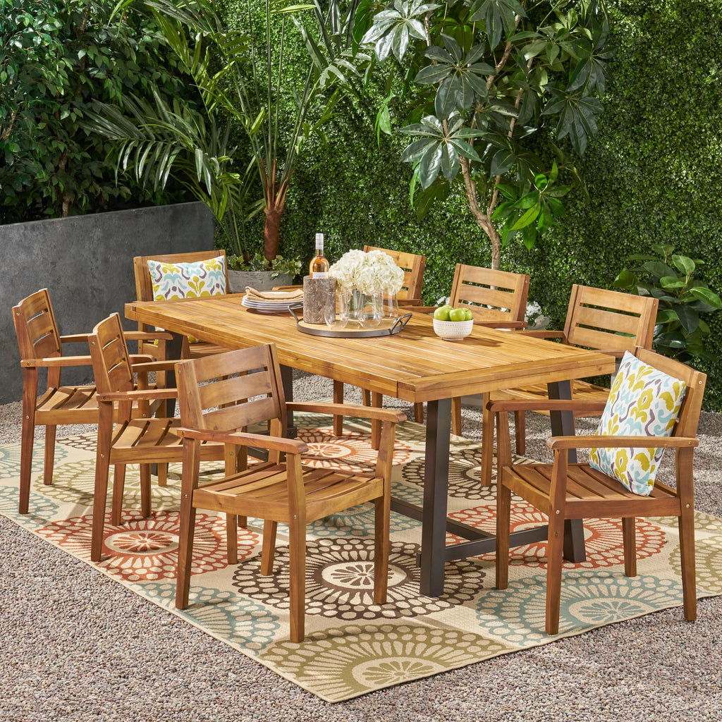 Acacia Wood 8 Seater Dining Set K2079