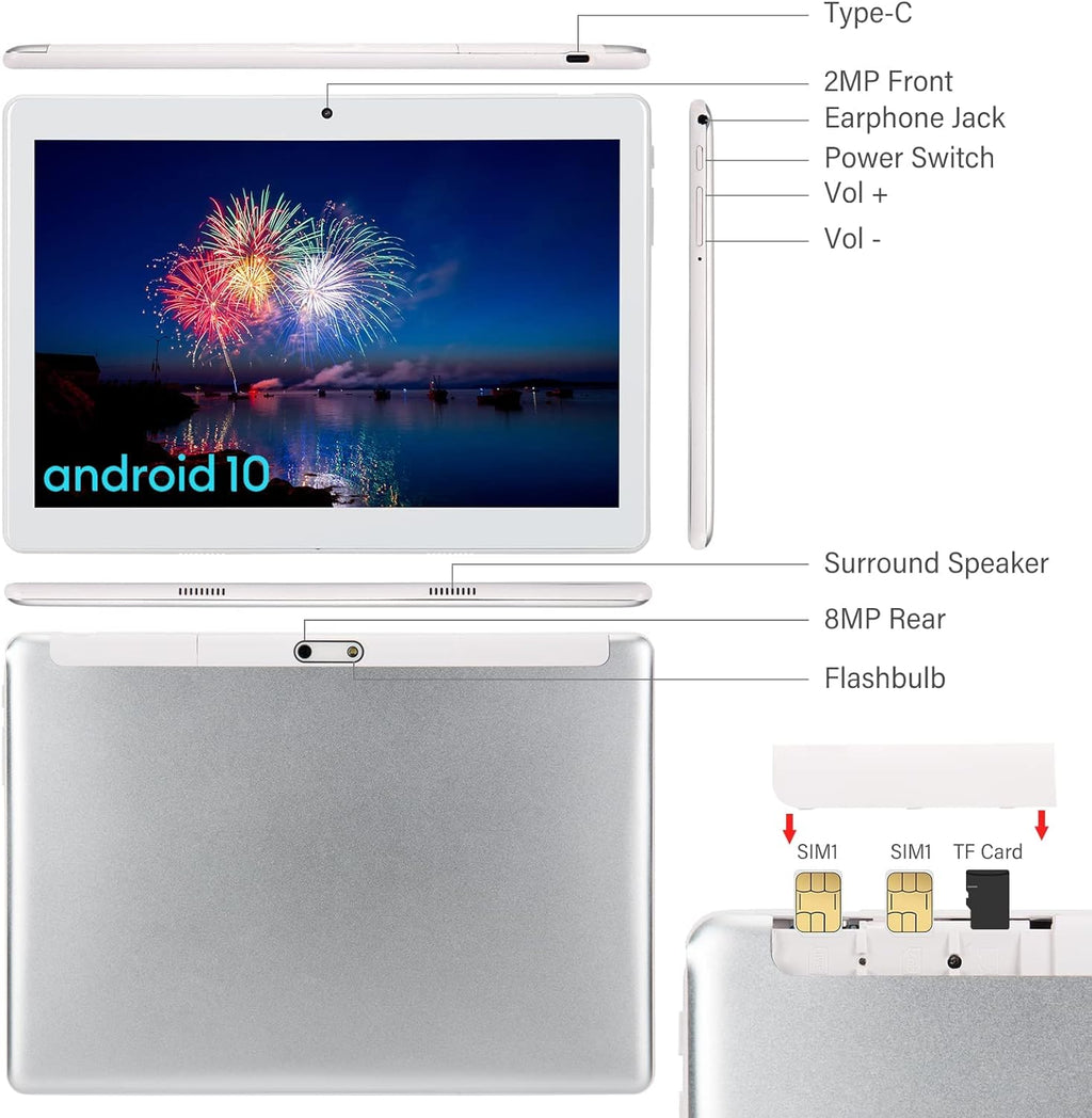 10.1 IPS HD Display Android Tablet with Metal Body S69497