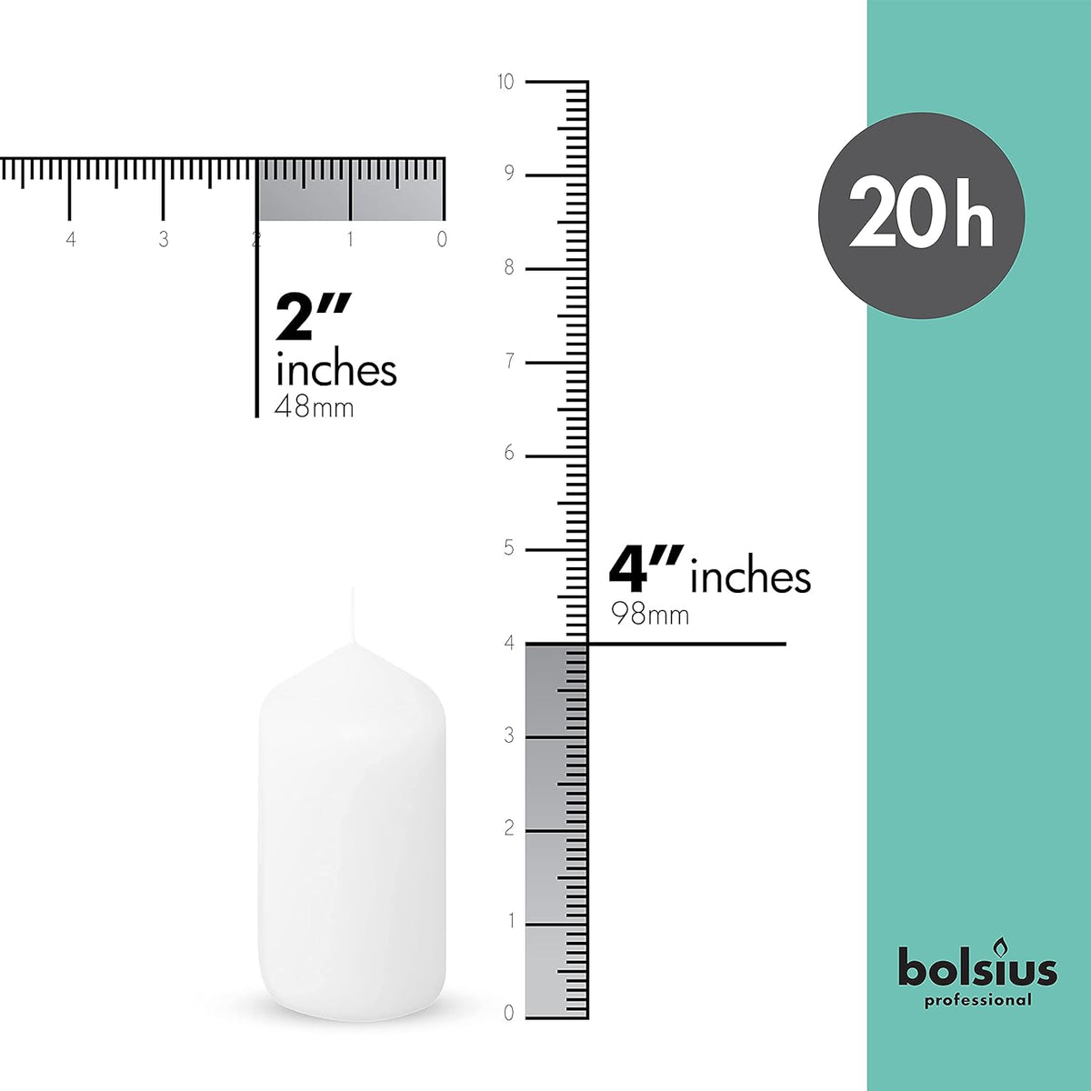 White Pillar Candles Set of 20 Unscented Dripless C185653