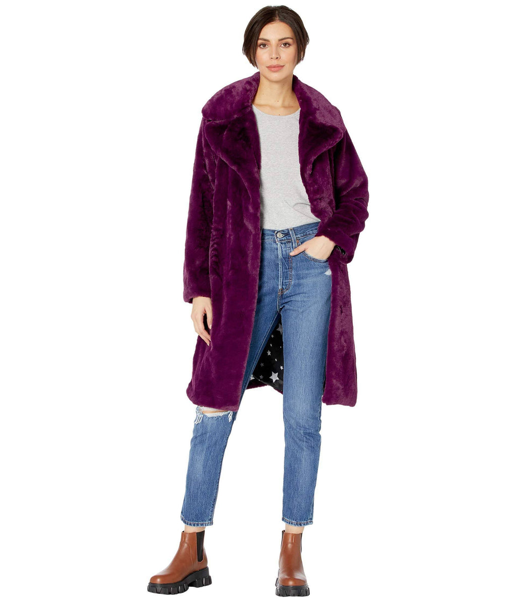 Sangria Faux Fur Bunny Coat Z121127