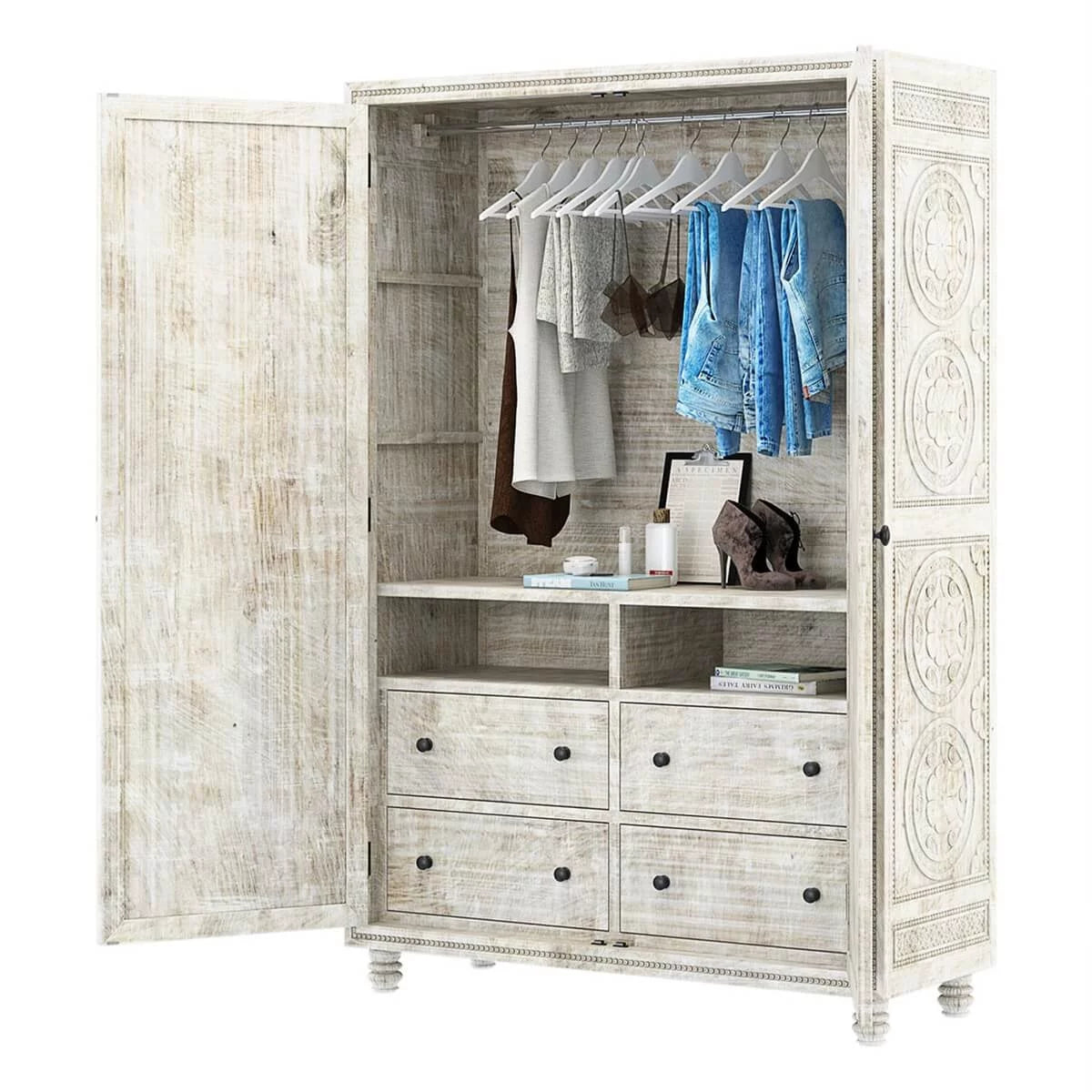 Hand carved Wardrobe Armoire M431204