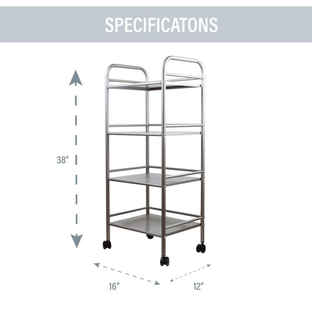 4 Tier Steel Rolling Storage Cart W420