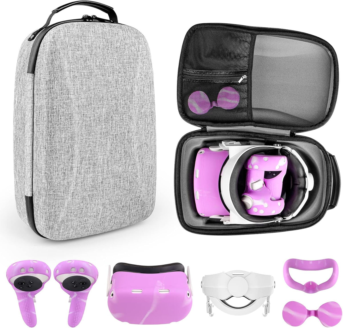 Hard Carrying Case for VR Headset and Touch Controllers (Grey) I70152