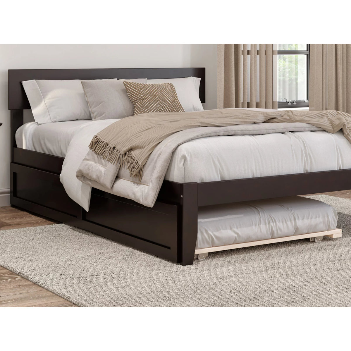Twin Trundle Bed in Espresso F20049