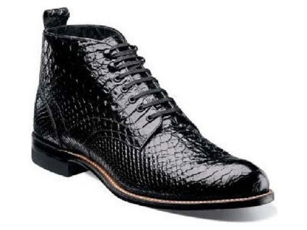 Black Leather High Top Boot S4173
