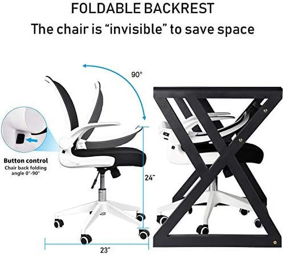 Home Office Desk and Chair Set Breathable Mesh Computer Chair Glass Top Desk Metal Frame W2585