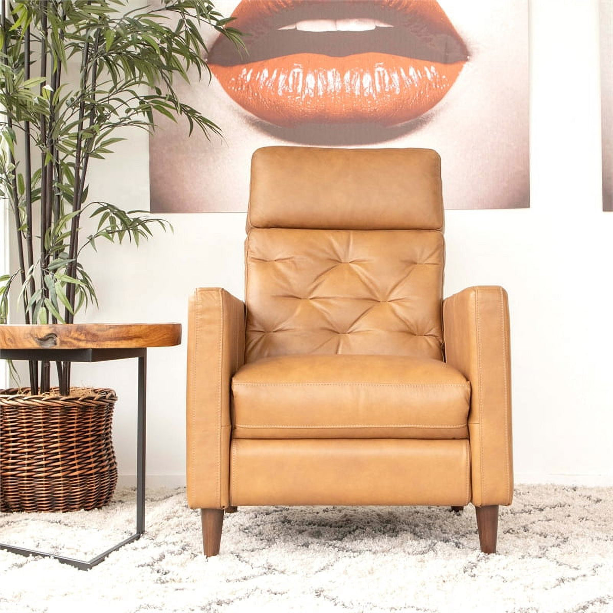 Cognac Brown Leather Recliner Set A737