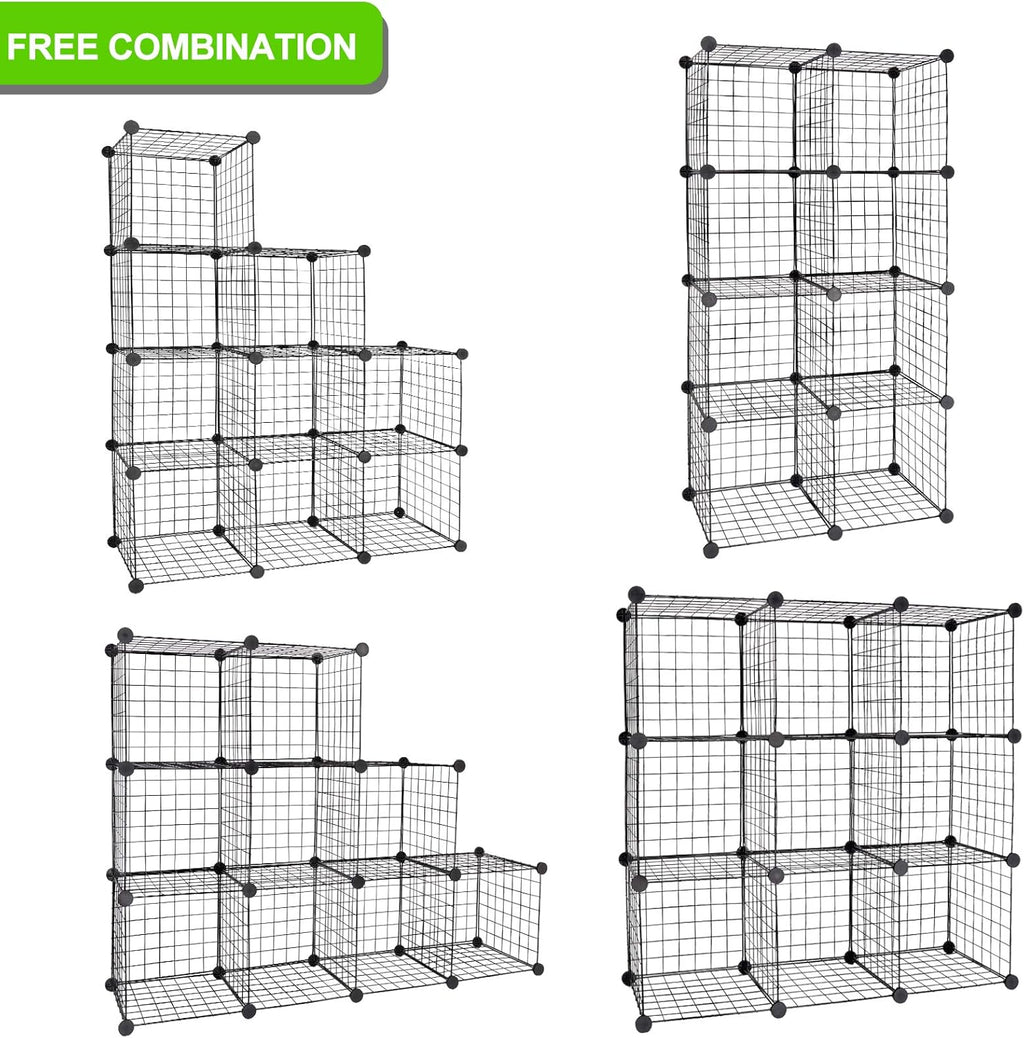 16-Cube Modular Wire Cube Storage Organizer, Black N356659