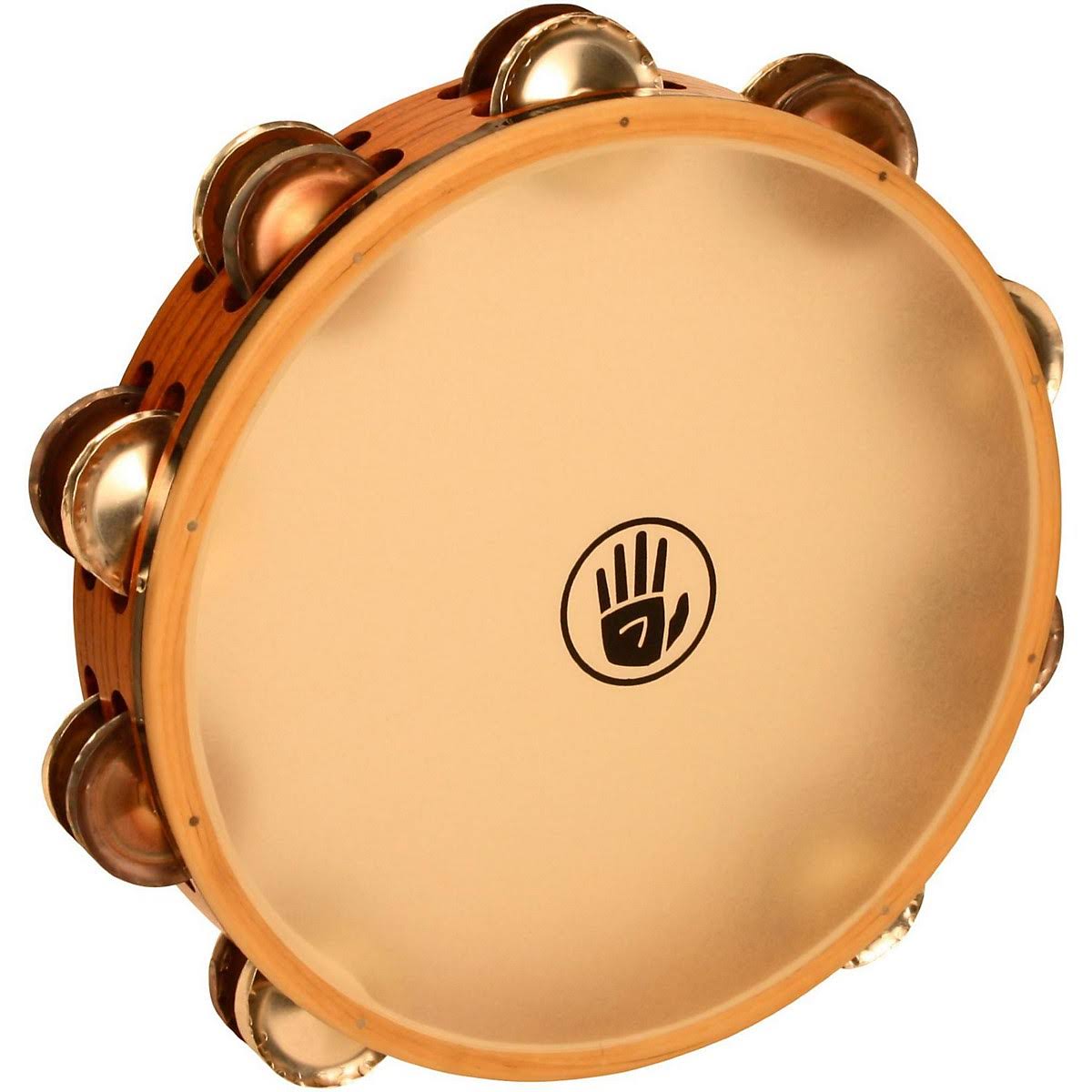 10 Chromium/Silver Double Row Tambourine with Calf Head F857796