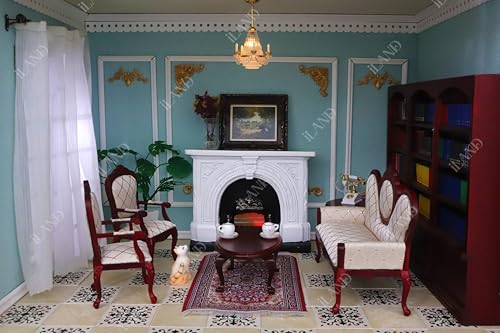Dollhouse Fireplace and Accessories 1/12 Scale 4pcs G210